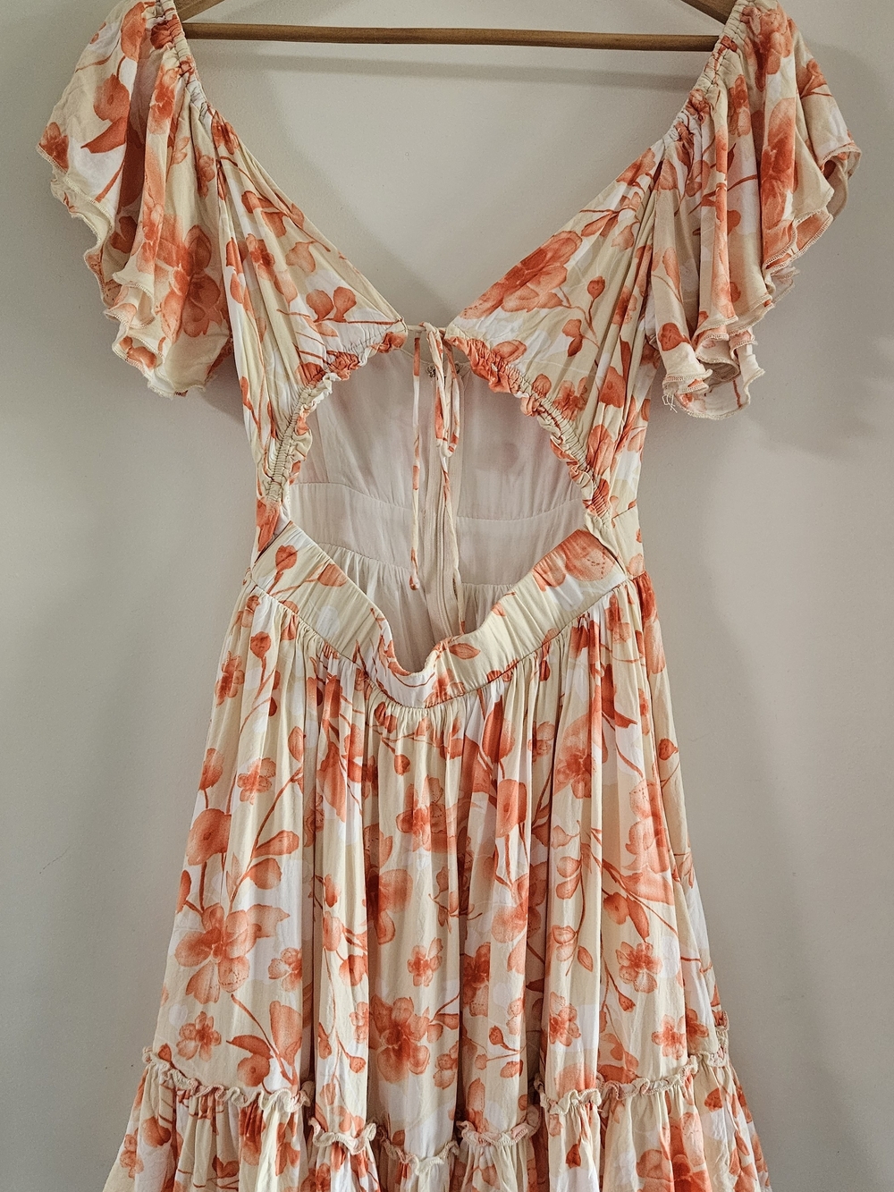 Women’s Floral Dress in Peach Cream